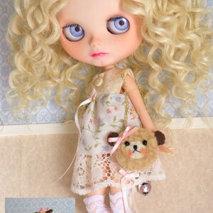 Blythe dockväska / björn / lamm / lurvig med ansikte A. Brown bear purse