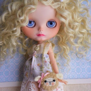 Blythe dockväska / björn / lamm / lurvig med ansikte D. Brown lamb purse