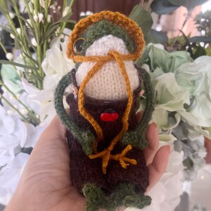 Knitted Frog with overalls / comfort doll / pocket frog/ support doll
