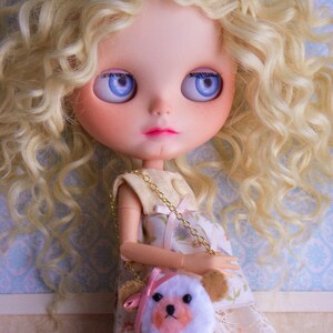 Blythe dockväska / björn / lamm / lurvig med ansikte E. White bear purse
