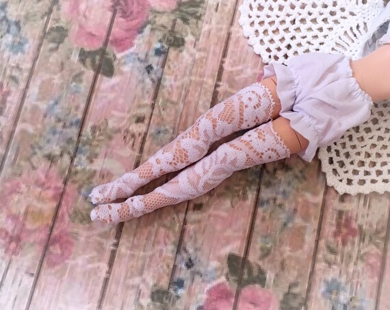 White Knee High Lace Stockings