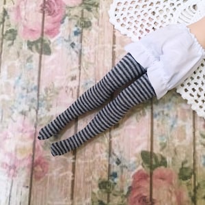 Blythe Doll Thigh High Stockings / grey with black stripe