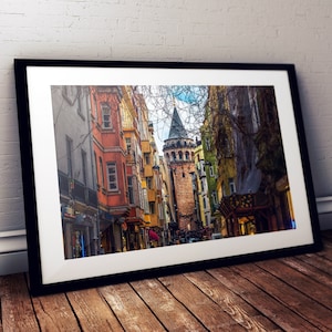 Galata Tower Istanbul Turkey - 12x18 or 24x36 Wall Art - Photography Print Decore