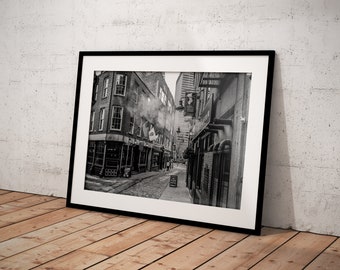 Boston Steam •  Down Town Boston Black and White Photography. Available in 12x16 or 18x24 Wall Art