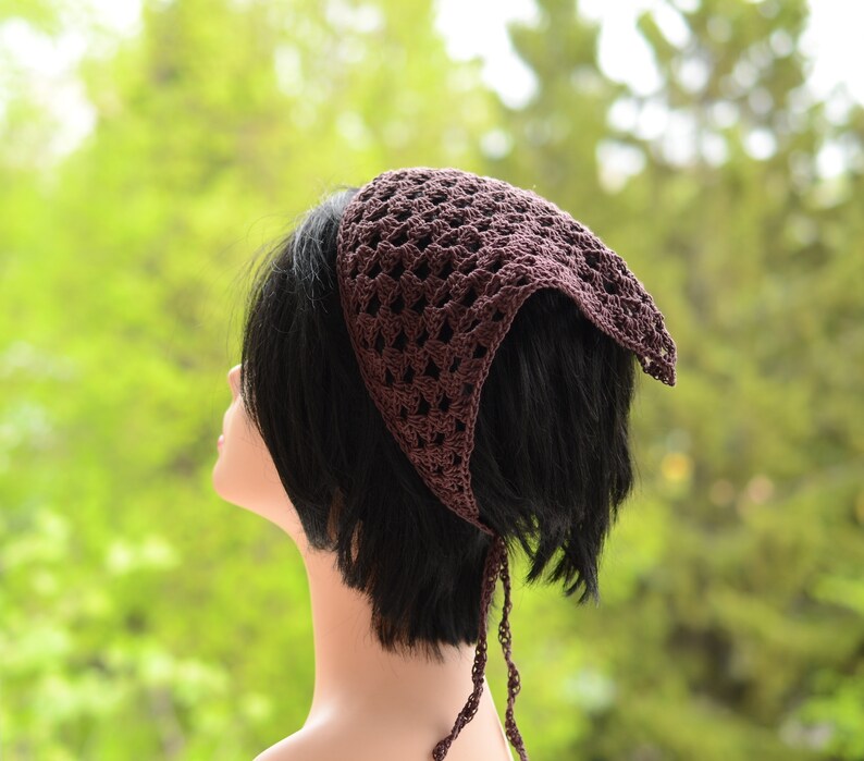 Crochet Cotton headband Bad Hair Day triangle hair bandana Etsy