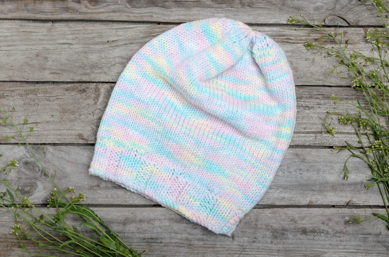 valentine gift knit slouchy hat pastel beanie