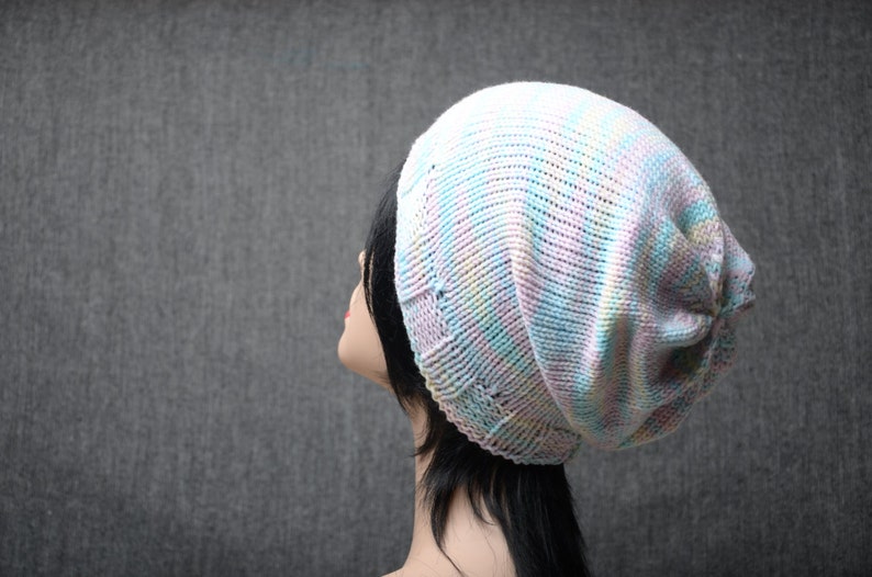 valentine gift knit slouchy hat pastel beanie