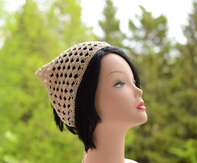 Crochet Cotton headband Bad Hair Day triangle hair bandana Etsy