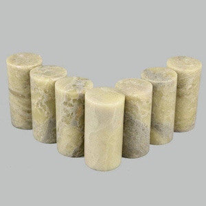 TIMBRO SIGILLO CINESE Incisione rotonda 1.5x5cm o 2.5x5cm Colonna Beige - 10 Pezzi Set - Sigillo Stampo Pietra Pietra Soapstone Orientalartmaterial