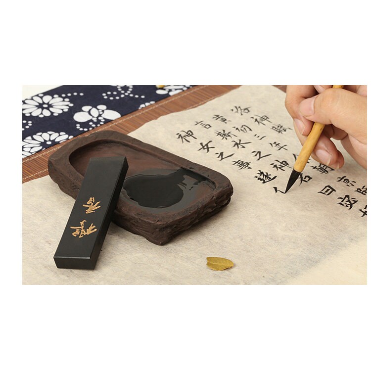 h*e様 invisible ink WOODEN BASE ブラック　15セン 9.4x2.4x1cm Chen Xiang Black Ink Stick Block Wood Gift Box