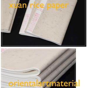 Raw Xuan Rice Paper: Chinese Calligraphy Painting, 34x69cm, 100 Sheets image 2