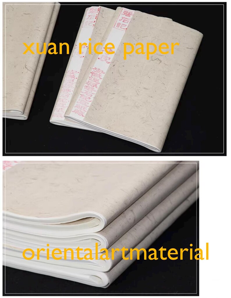 Raw Xuan Rice Paper: Chinese Calligraphy Painting, 34x69cm, 100 Sheets image 2