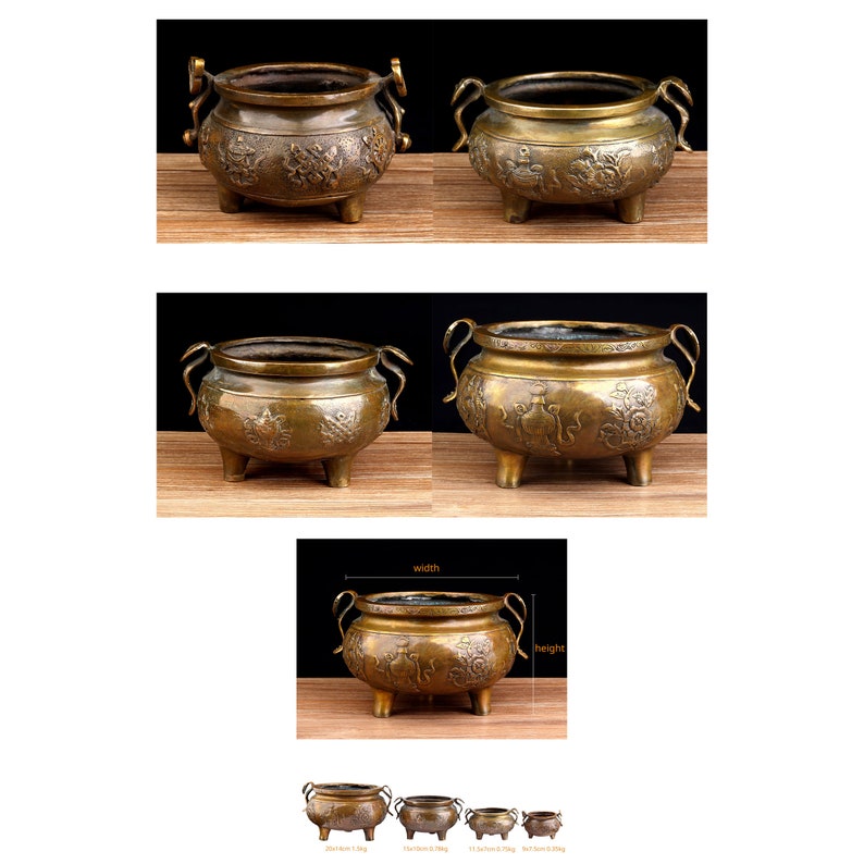INCENSE BURNER POTS Buddhist Monestary Hand Bronze Etsy