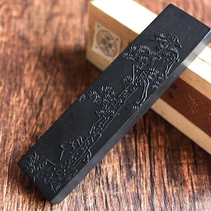 PINE INK STICK Hu Kaiwen Extra Fine Pine Fulicca Ink Stick Blocco d'inchiostro Fornitura calligrafia materiale Orientale