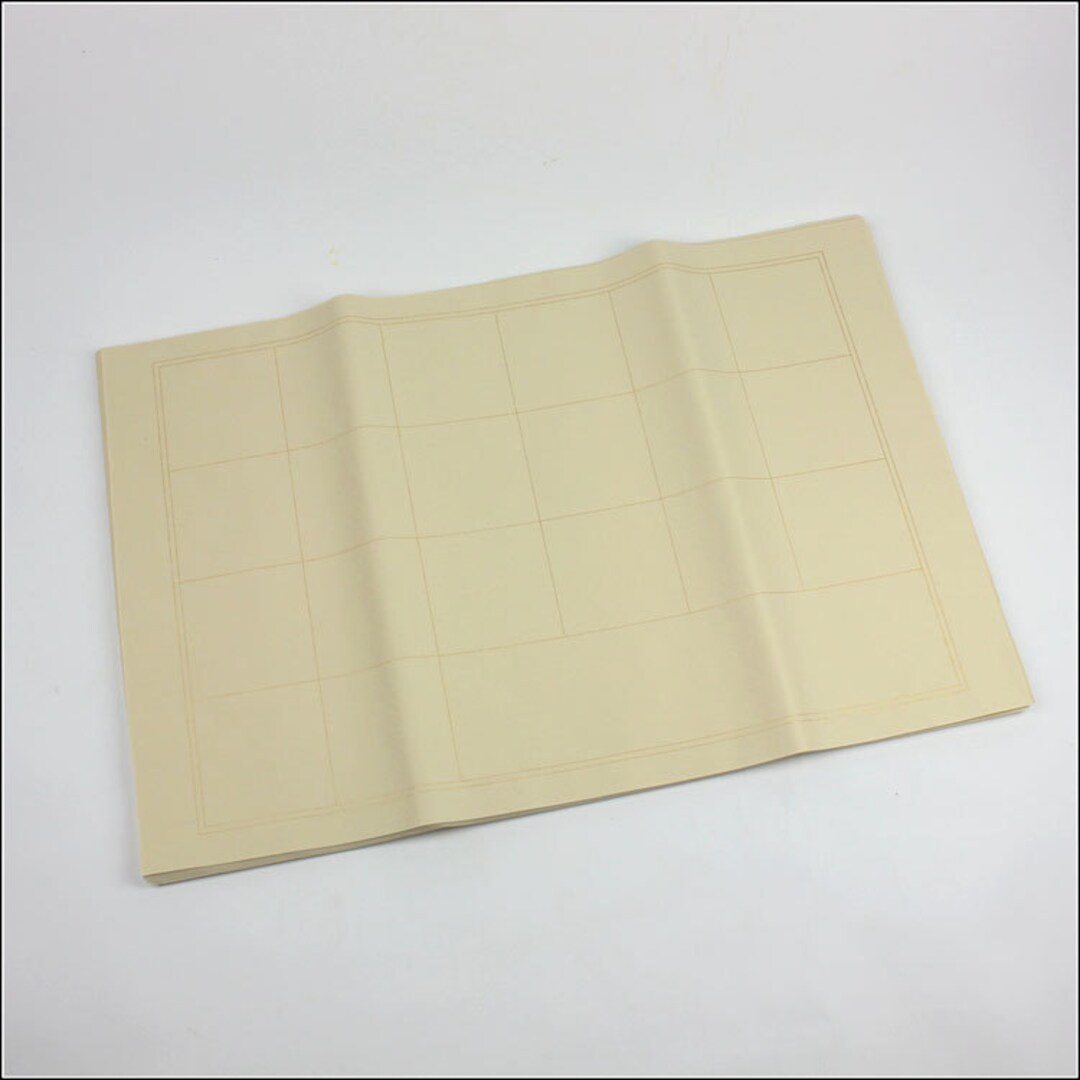 Xuan Rice Paper Raw Xuan Rice Paper: Golden Grid Calligraphy Paper (70x46cm, 100 Sheets ...