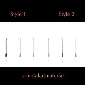 GEITENHAARBORSTEL Enkele Set | Lange Pure Geitenhaar Borstel 6 Lengte | Fijne lijn, landschap, schrijven, tekenpenseel | Orientalartmateriaal