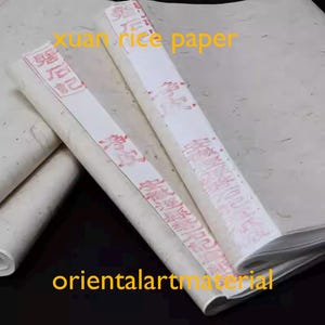 Raw Xuan Rice Paper: Chinese Calligraphy Painting, 34x69cm, 100 Sheets image 6