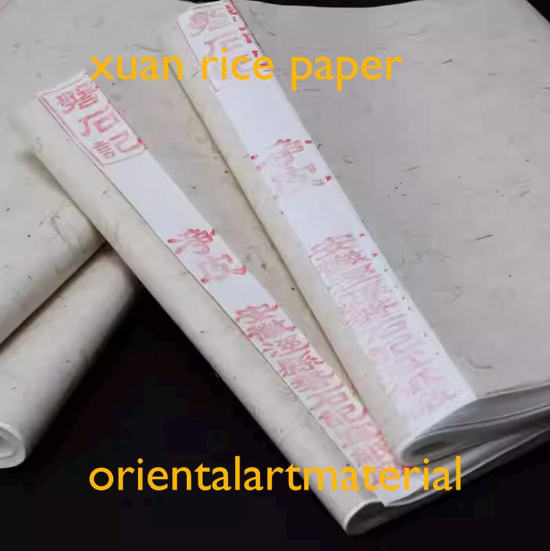 Raw Xuan Rice Paper: Chinese Calligraphy Painting, 34x69cm, 100 Sheets image 6