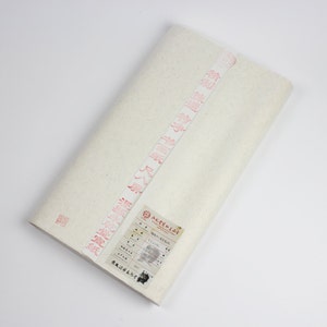Pu&ograve; includere: Un foglio di carta bianco con caratteri cinesi rossi stampati su di esso. La carta &egrave; piegata a met&agrave; e ha un'etichetta con il testo "Made in China" e altri caratteri cinesi. La carta &egrave; probabilmente per la calligrafia o la pittura.