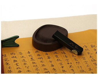 中国硯 黒 9x6.9x1.5 cm ギフトボックス用品 Orientalartmaterial 書道