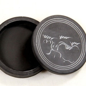 9.7x2cm Pietra Naturale Pietra Inchiostro Cinese - Fiore - 0005 Orientalartmateriale Calligrafia Fornitura