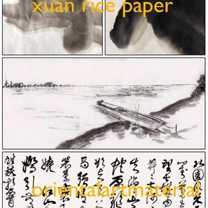 Raw Xuan Rice Paper: Chinese Calligraphy Painting, 34x69cm, 100 Sheets image 3