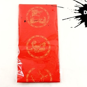 17x104cm Red Xuan Papier Couplets + Horizontale Schriftrolle / 5 Sets Orientalartmaterial Kalligraphie Supply