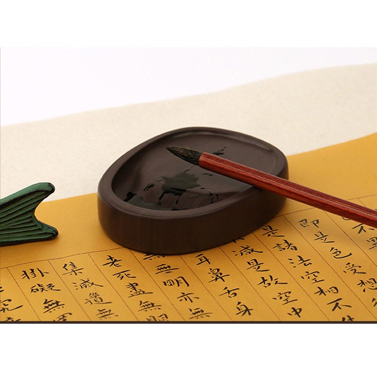 中国硯 黒 9x6.9x1.5 cm ギフトボックス用品 Orientalartmaterial 書道
