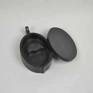 Black Oval Ink Stone: Calligraphy Ink Slab (13x7.5x3.5cm)