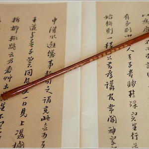 PRIMA DI WEASEL BRUSH Pennello contorno per la perla turala allo stato puro da 1,8x0,5 cm Lishu Scrittura di piccoli script Fornitura calligrafia materiale Orientale