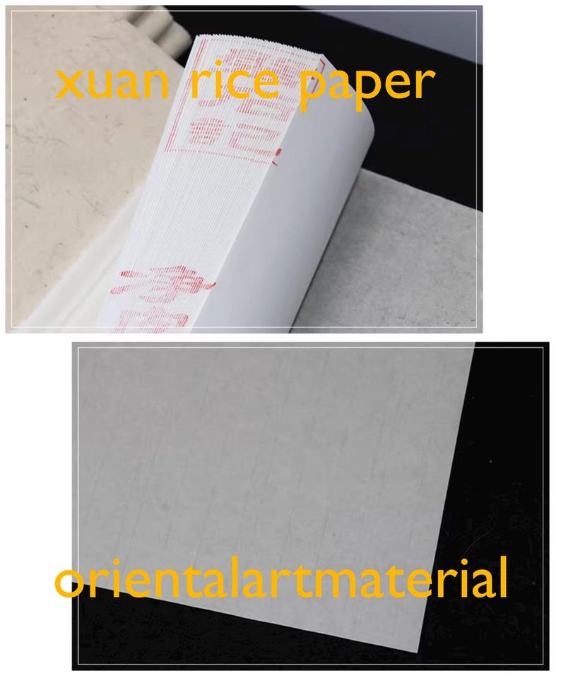 Raw Xuan Rice Paper: Chinese Calligraphy Painting, 34x69cm, 100 Sheets image 7
