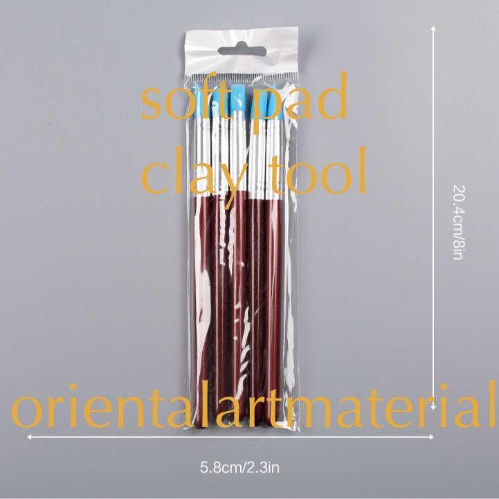 Set Di 10 Strumenti Per Scultura In Argilla E Silicone, Punta A Doppia Estremità E Pennelli, Per Modellismo, Ceramica, Nail Art E Fai Da Te