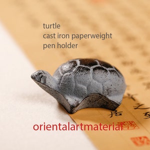 SCHILDKRÖTE | Raffinierter Briefbeschwerer aus Gusseisen, 6 x 4 x 2 cm | Schildkröte Tierdekoration | Kiste | - Orientalartmaterial Kalligraphie-Versorgung