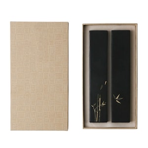 Squisito 1 paio di sandalo viola ebano peso di carta / Nero / Ottone Intarsio Bamboo Decore / Orientalartmaterial Calligraphy Supply / OAM-3