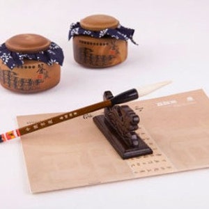 6.4x1.6x26.4cm Goat Hair Brush Super Quality / JT  (Large) - Wood Handle - 0014L Orientalartmaterial Calligraphy Supply