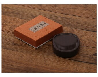 中国 硯 箱付き 中国硯 黒 9x6.9x1.5 cm ギフトボックス用品 Orientalartmaterial 書道
