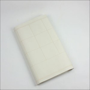 Spedizione gratuita carta non collata Xuan calligrafia cinese 70x46cm materiale crudo riso 10x10cm griglia carta / dorato / bianco - 100 fogli - 0021R