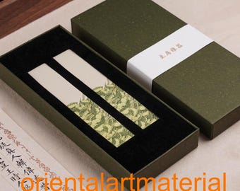 Lotus Pod Massiv Messing Briefbeschwerer, Grüne Kalligraphie Bar für Sumi-e Malerei, Chinesisches Künstler Werkzeug, Zen Schreibtisch Accessoire, Einzigartiges Künstler Geschenk