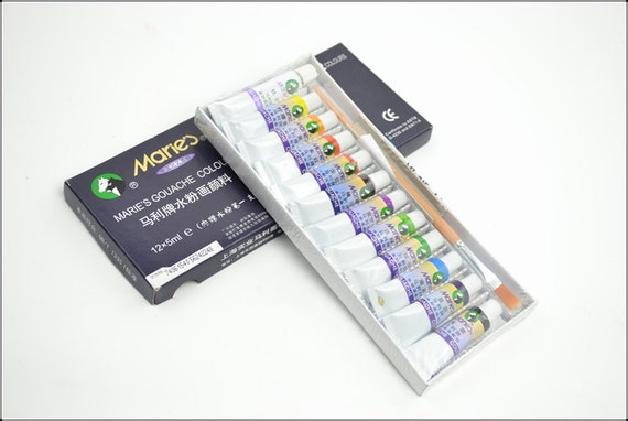5ml Marie's Gouache Paints Chinese Painting Color - 12 Colors - 0002 Orientalartmaterial Calligraphy Supply