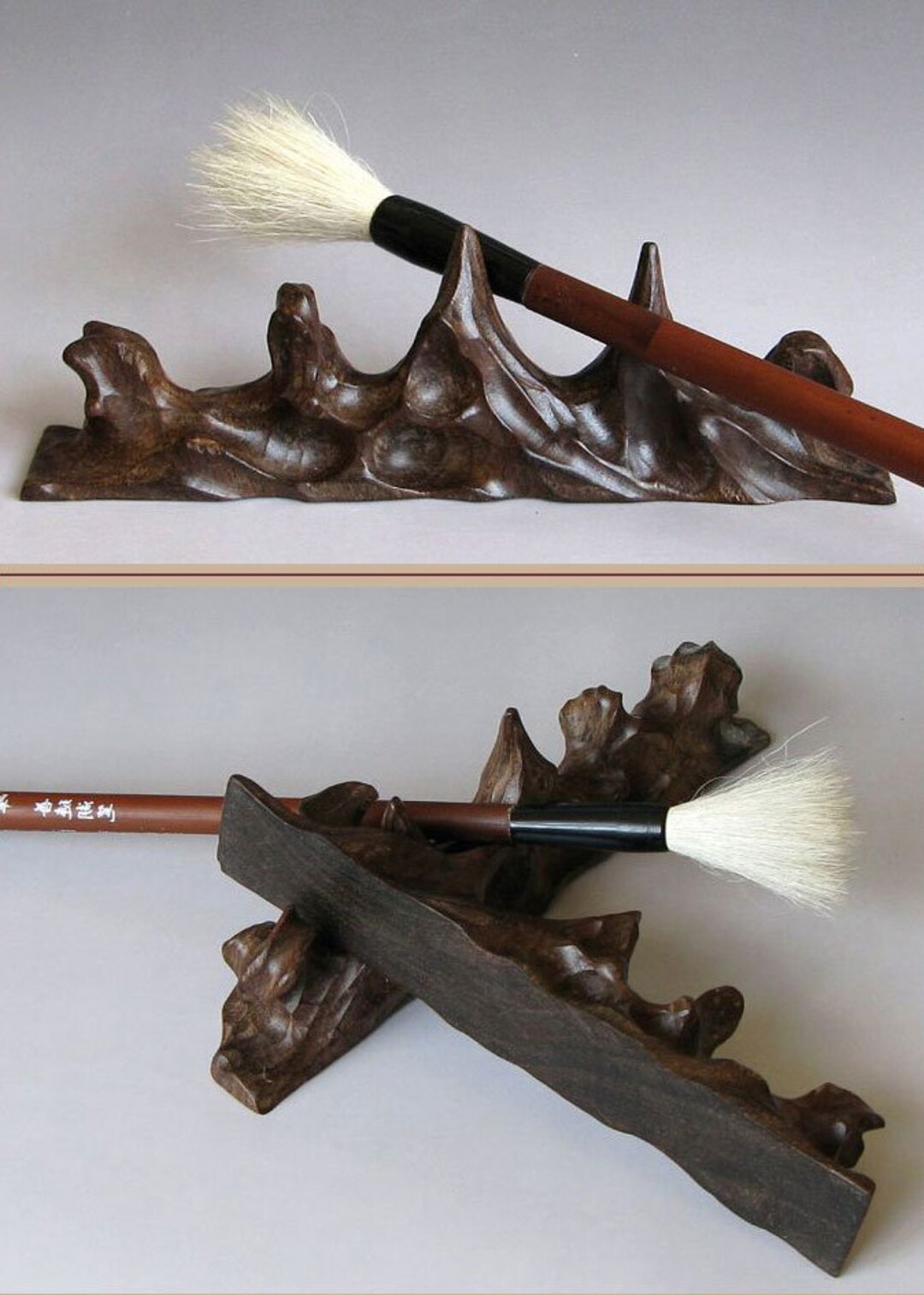 Veemoon Chinese Calligraphy Brush Holder Wooden Brush