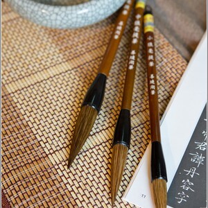 WEASEL HAIR BRUSH Set (Grande, Medio,Piccolo) / Manico di bambù / Fornitura calligrafia di materialiartarte orientali