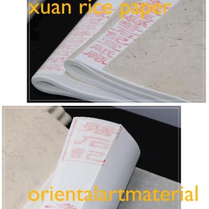Raw Xuan Rice Paper: Chinese Calligraphy Painting, 34x69cm, 100 Sheets image 1