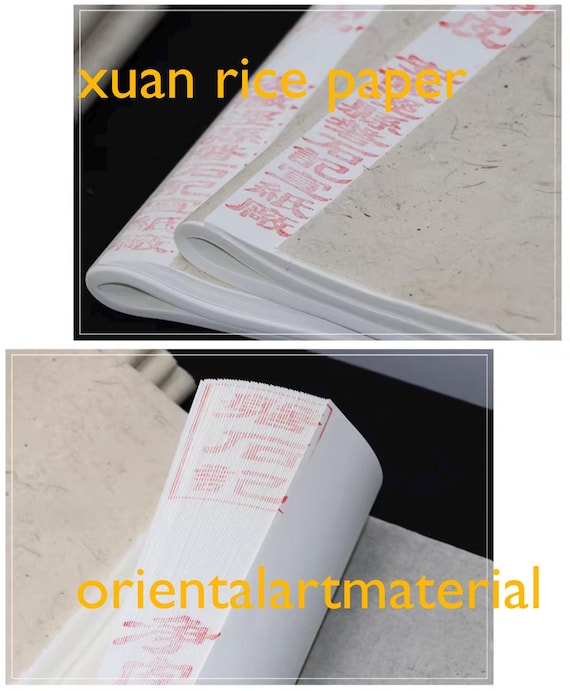 Raw Xuan Rice Paper: Chinese Calligraphy Painting, 34x69cm, 100 Sheets