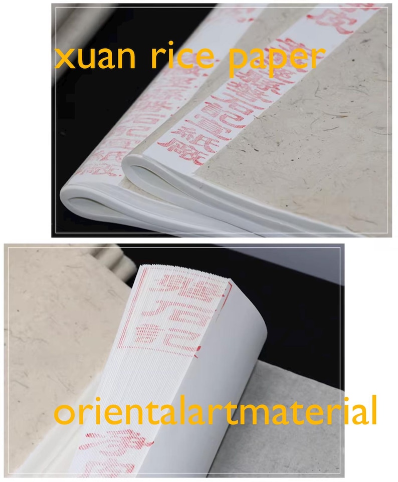 Raw Xuan Rice Paper: Chinese Calligraphy Painting, 34x69cm, 100 Sheets image 1