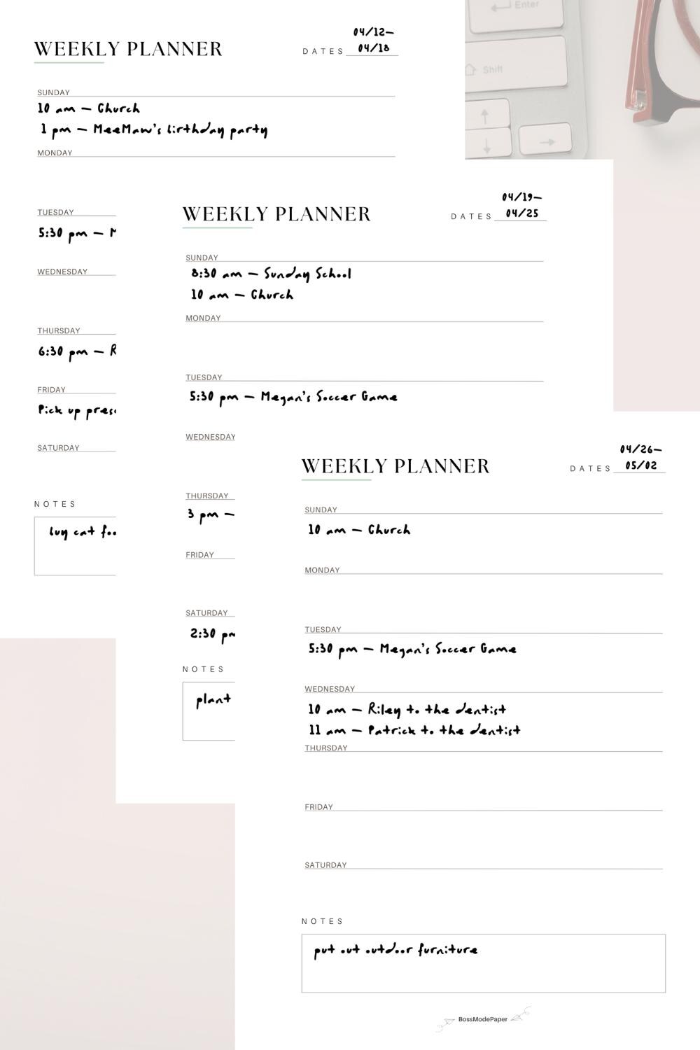 Weekly Planner Printable PDF | Minimalist Digital Planner | Instant ...