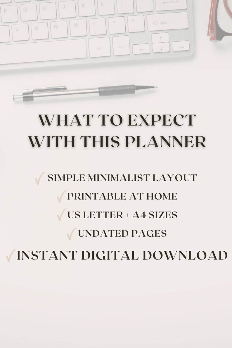 Weekly Planner Printable PDF | Minimalist Digital Planner | Instant ...