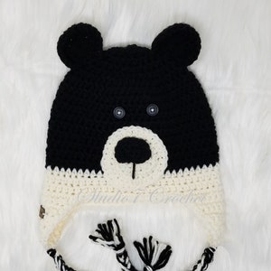 Bear hat, hand-crocheted