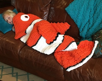 CROCHET PATTERN blanket, clownfish