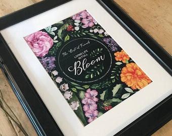 Our Family In Bloom Print / Friendship Circle In Bloom Print / Birth Month Flowers (Unframed)