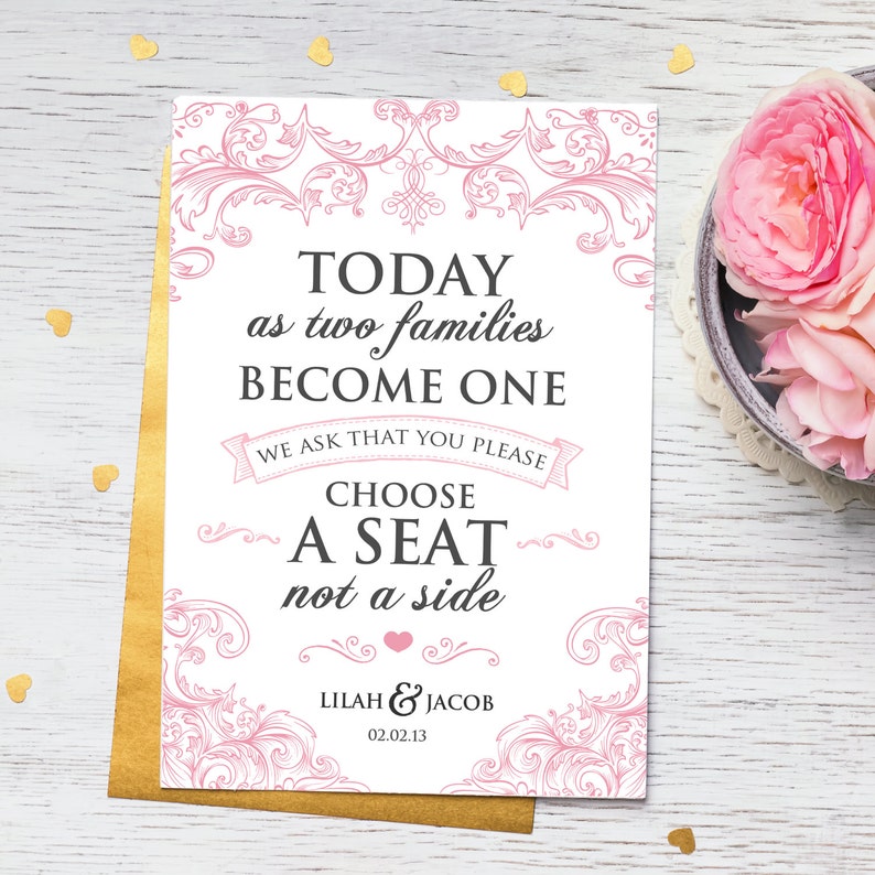 Beautiful Unique Personalised Wedding Ceremony Print Choose Etsy